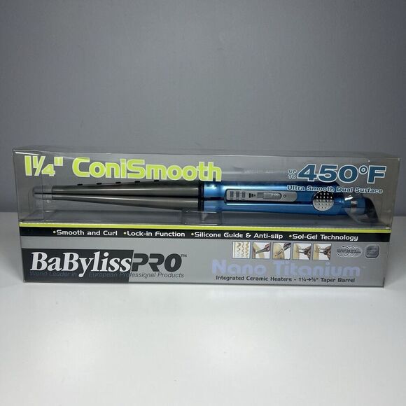 Baby kiss Pro Nano Titanium 1 1/4" - 5/8" Taper Barrel ConiSmooth IRON NEW! - Picture 1 of 10